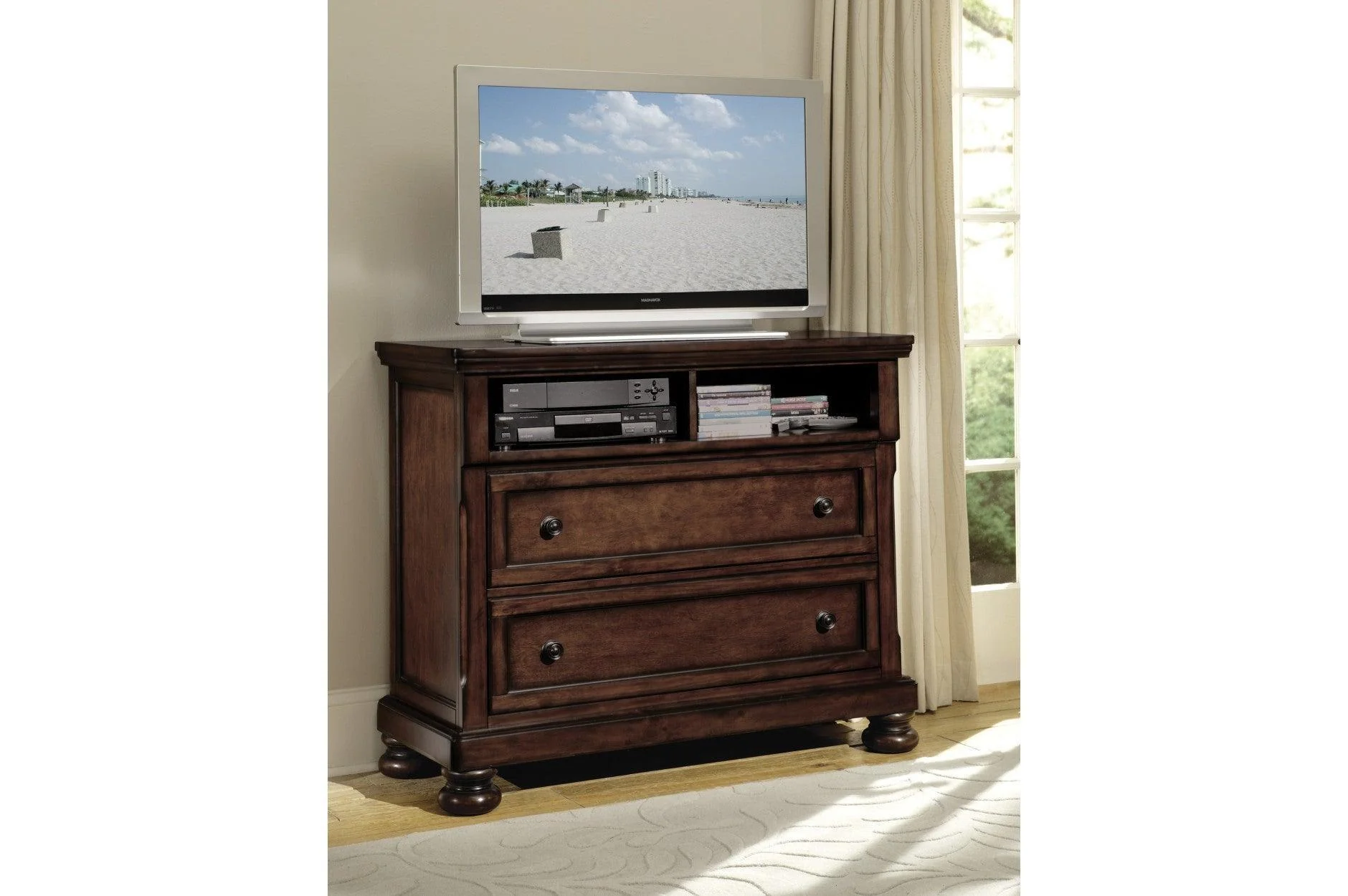Cumberland Brown Cherry Storage Panel Bedroom Set - Image 2