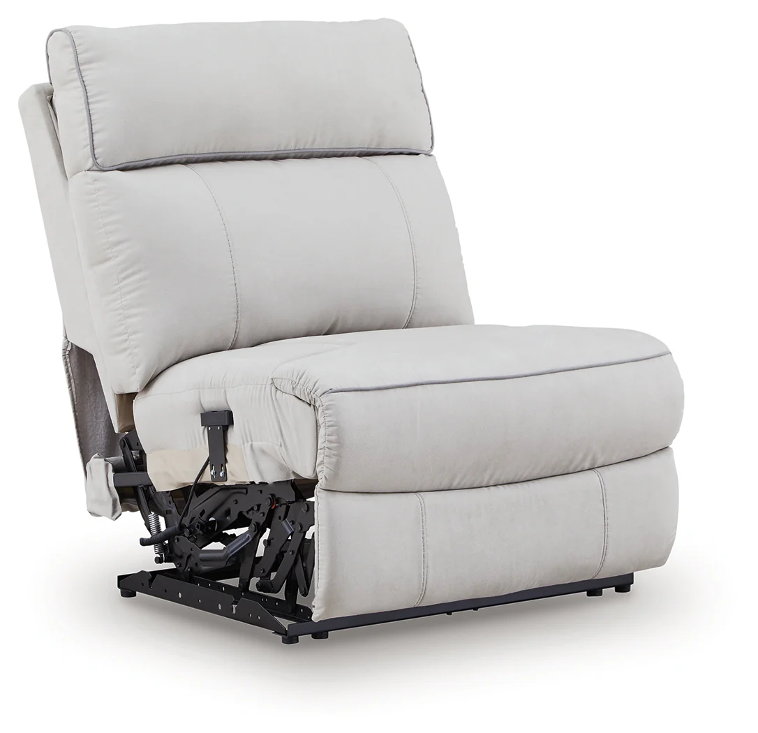 Social Pointe Pearl/Ash Chenille 7-Piece Reclining Sectional with Storage Consoles - Image 3