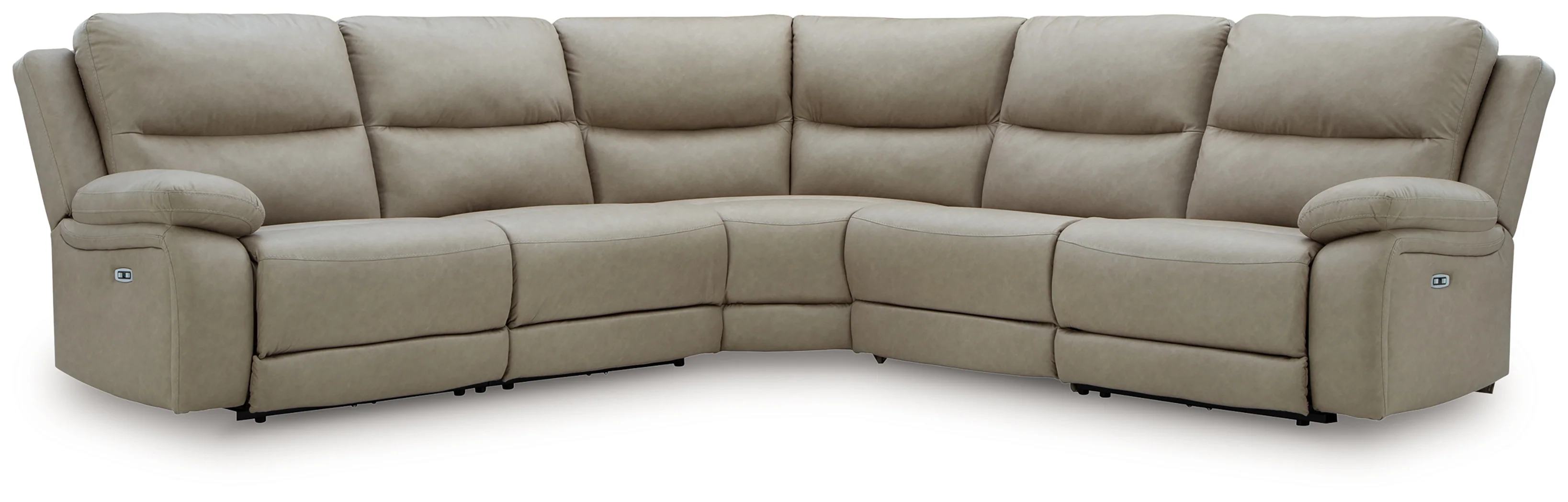Narwhal Place Pebble Faux Leather 5-Piece Power Reclining Sectional - Image 2