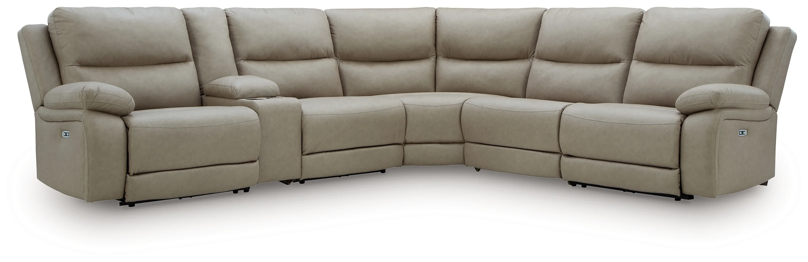 Narwhal Place Pebble Faux Leather 6-Piece Power Reclining Sectional - Image 2