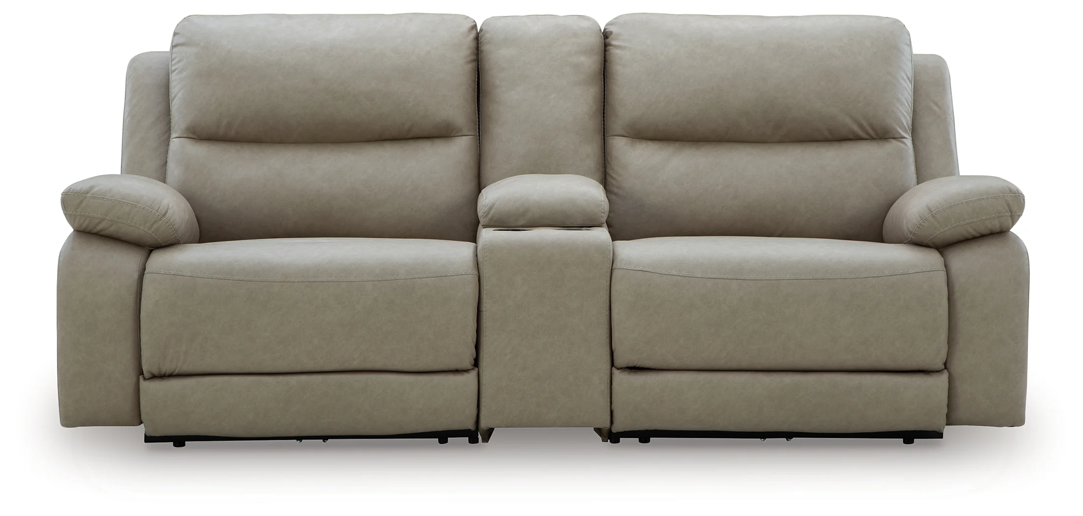 Narwhal Place Pebble Faux Leather 3-Piece Power Reclining Sectional - Image 2