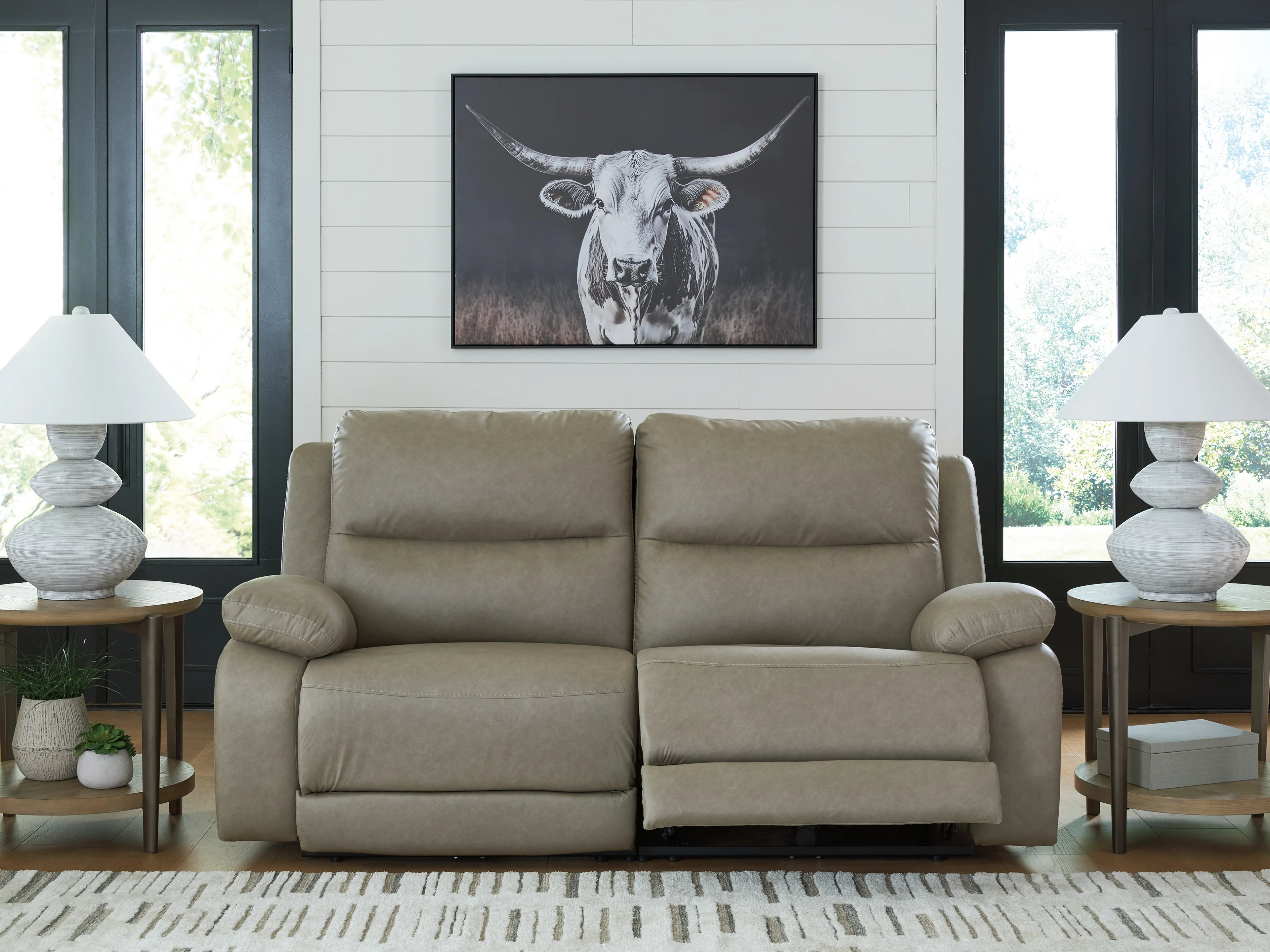 Narwhal Place Pebble Faux Leather 2-Piece Reclining Loveseat - Image 3