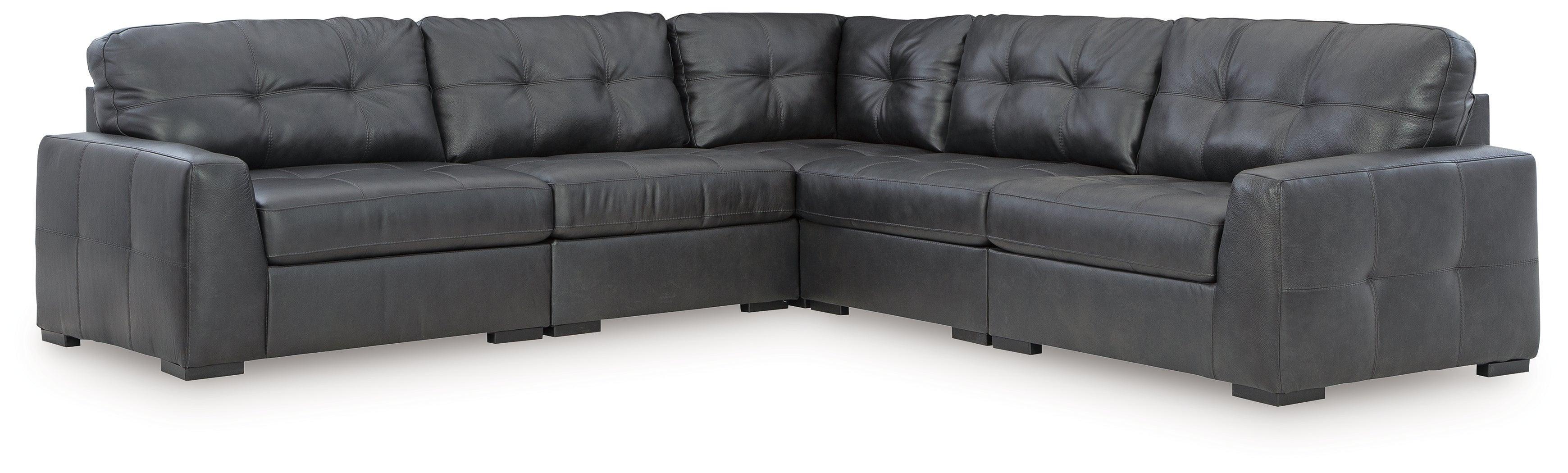 Brindley Pier Fog Leather 5-Piece Sectional - Image 2