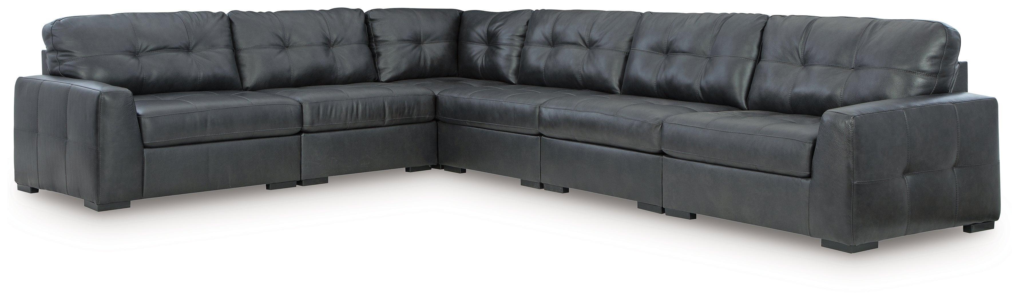 Brindley Pier Fog Leather 6-Piece Sectional - Image 2