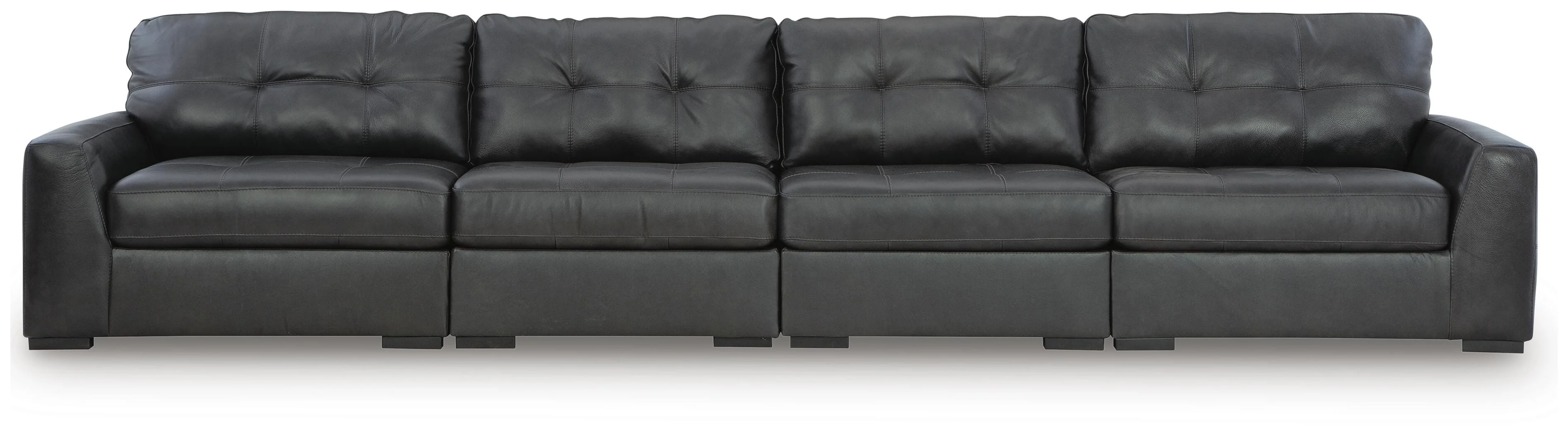 Brindley Pier Fog Leather 4-Piece Sectional - Image 2