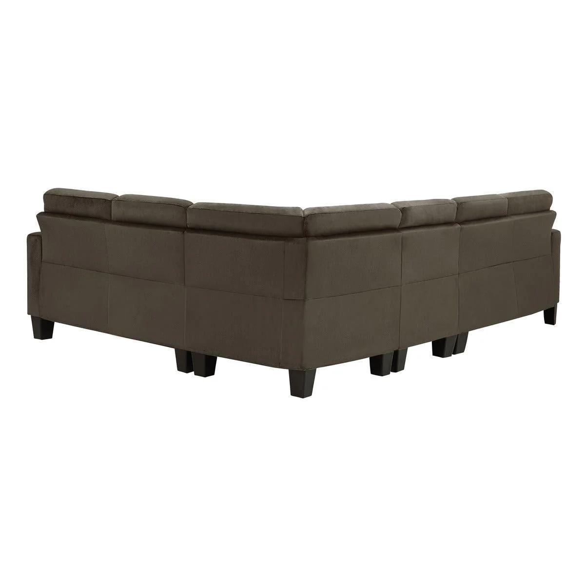 Lantana Chocolate Fabric 2-Piece Reversible Sectional - Image 3