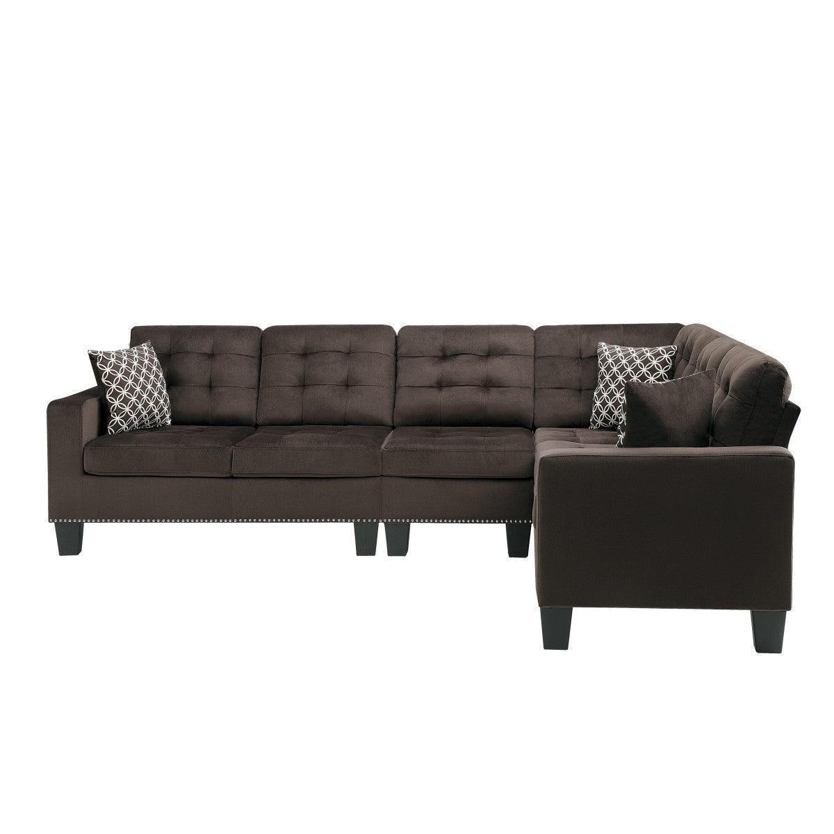 Lantana Chocolate Fabric Reversible Sectional - Image 3