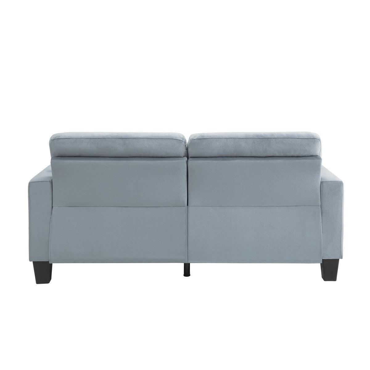 Lantana Gray Fabric Tufted Sofa With 2 Pillows - Image 2