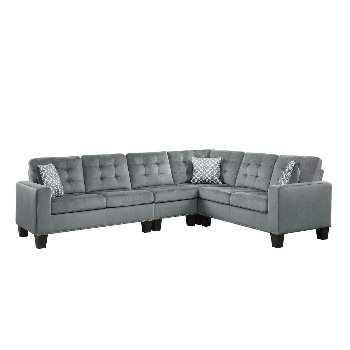 Lantana Gray Fabric 2-Piece Reversible Sectional - Image 1