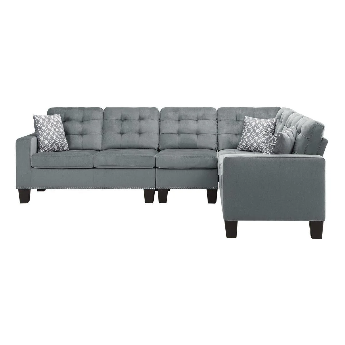 Lantana Gray Fabric 2-Piece Reversible Sectional - Image 2
