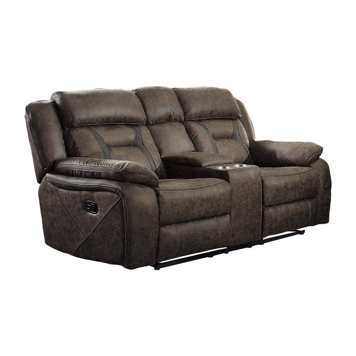 Madrona Hill Dark Brown Double Reclining Love Center Console - Image 2