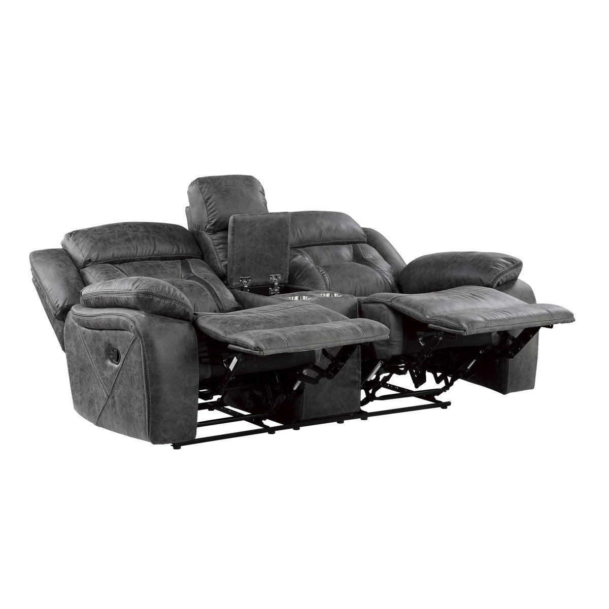 Madrona Hill Gray Double Reclining Love With Center Console - Image 3