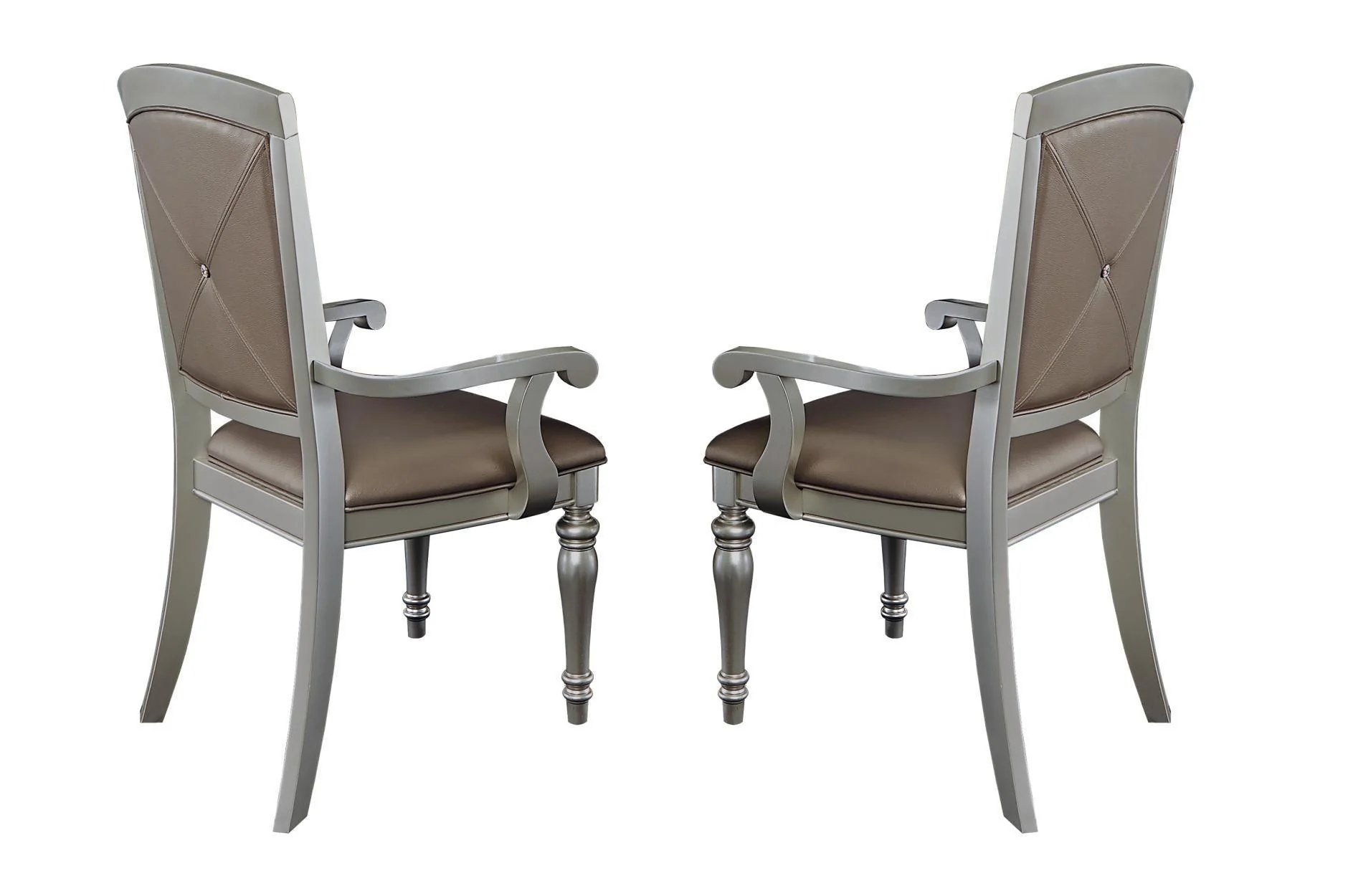 Orsina Pearl Faux Leather Rectangular Dining Room Set - Image 3