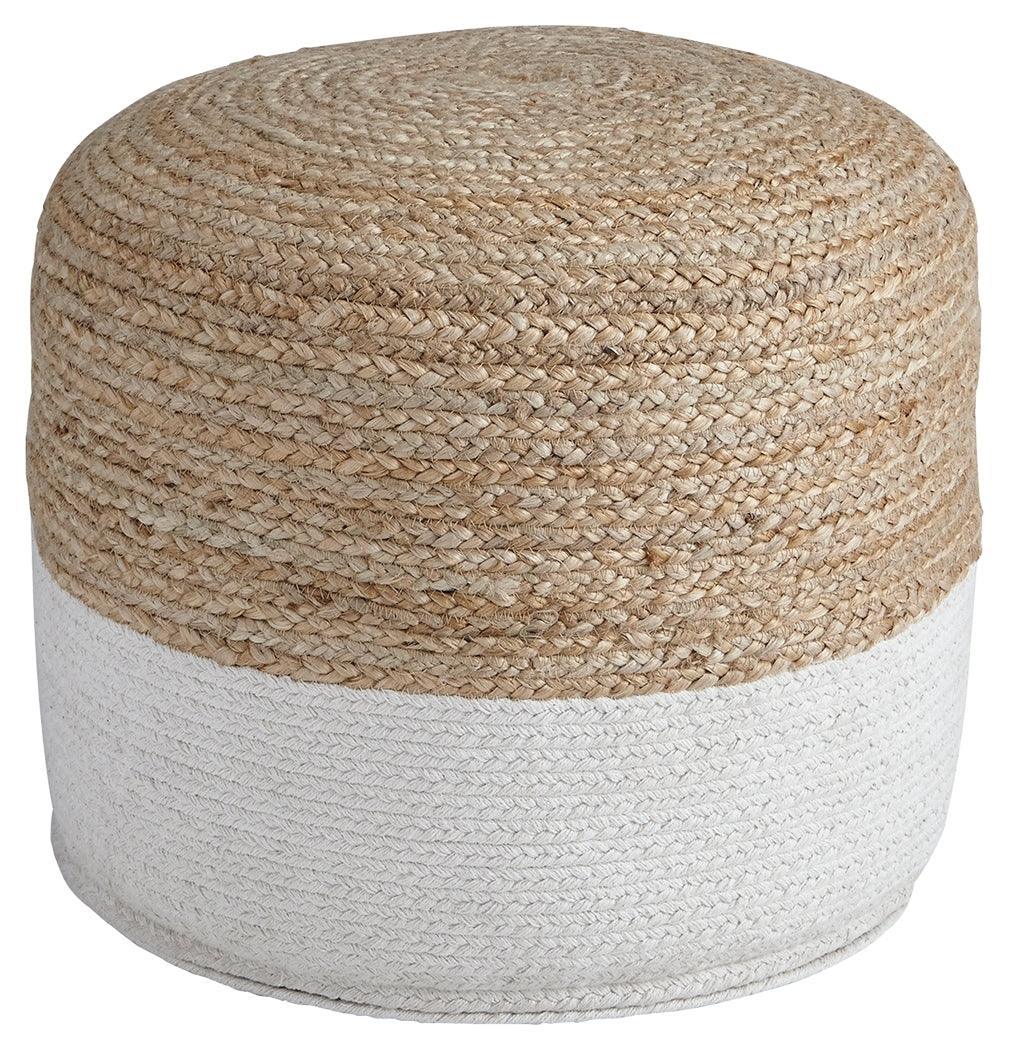 Sweed Valley Natural White Pouf - Image 2