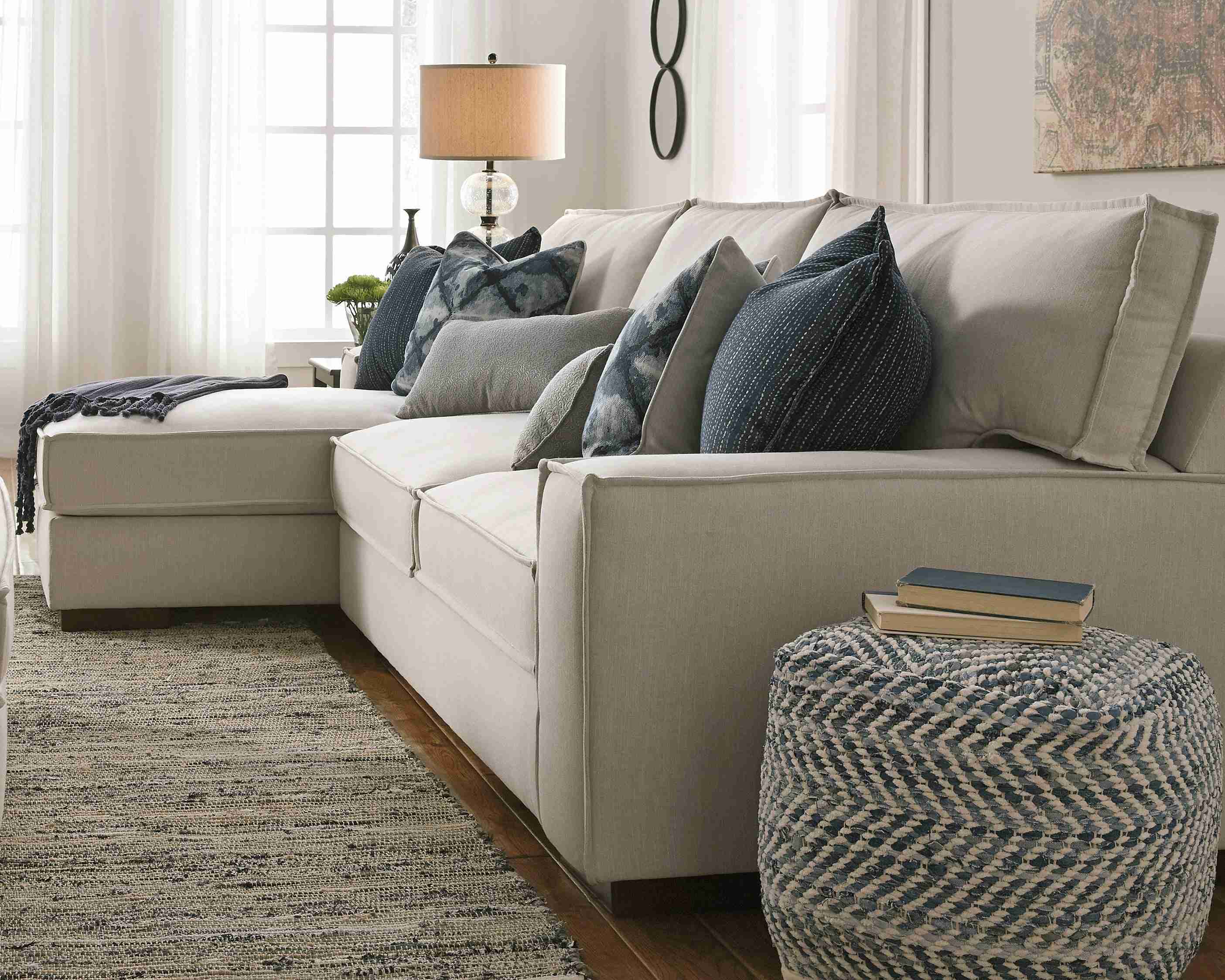 Chevron Blue Pouf - Image 3