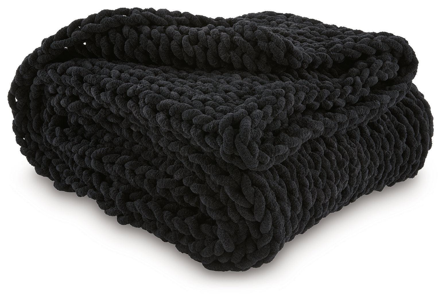 Chaddon Black Throw (Set of 3) - Image 2