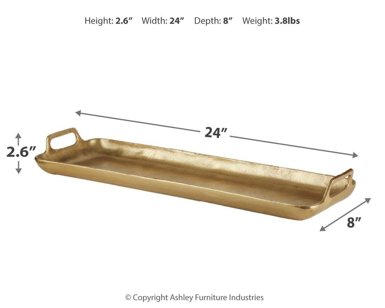 Posy Gold Finish Tray - Image 3