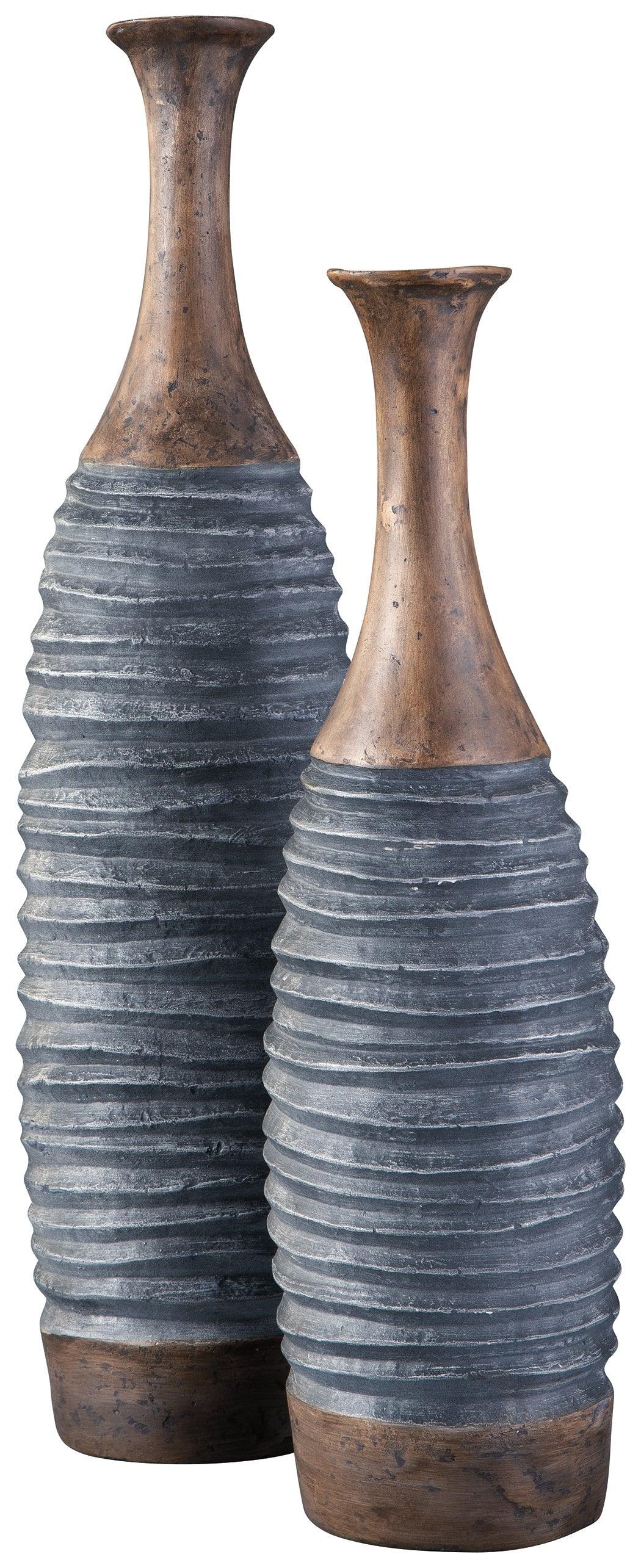 Blayze Antique Gray Brown Vase (Set of 2) - Image 3