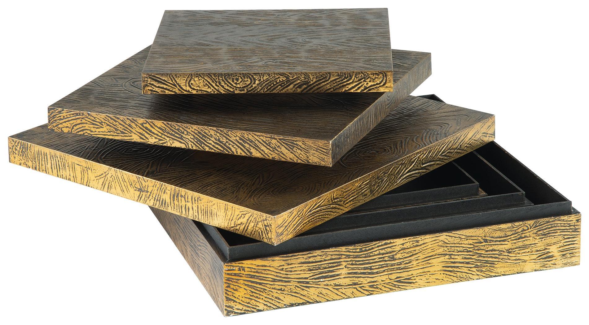 Keldy Antique Brass Finish Box (Set of 3) - Image 3