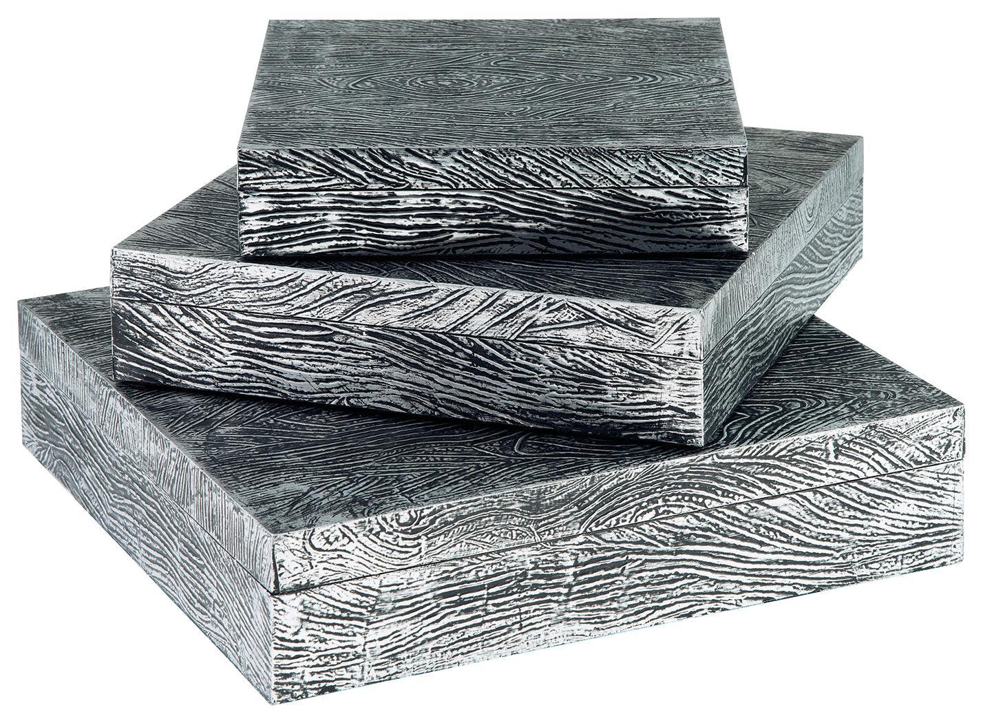 Keldy Antique Pewter Finish Box (Set of 3) - Image 2