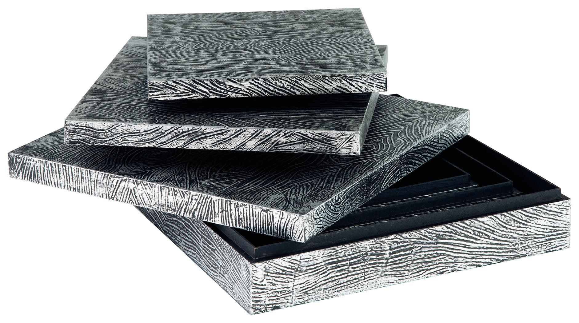 Keldy Antique Pewter Finish Box (Set of 3) - Image 3