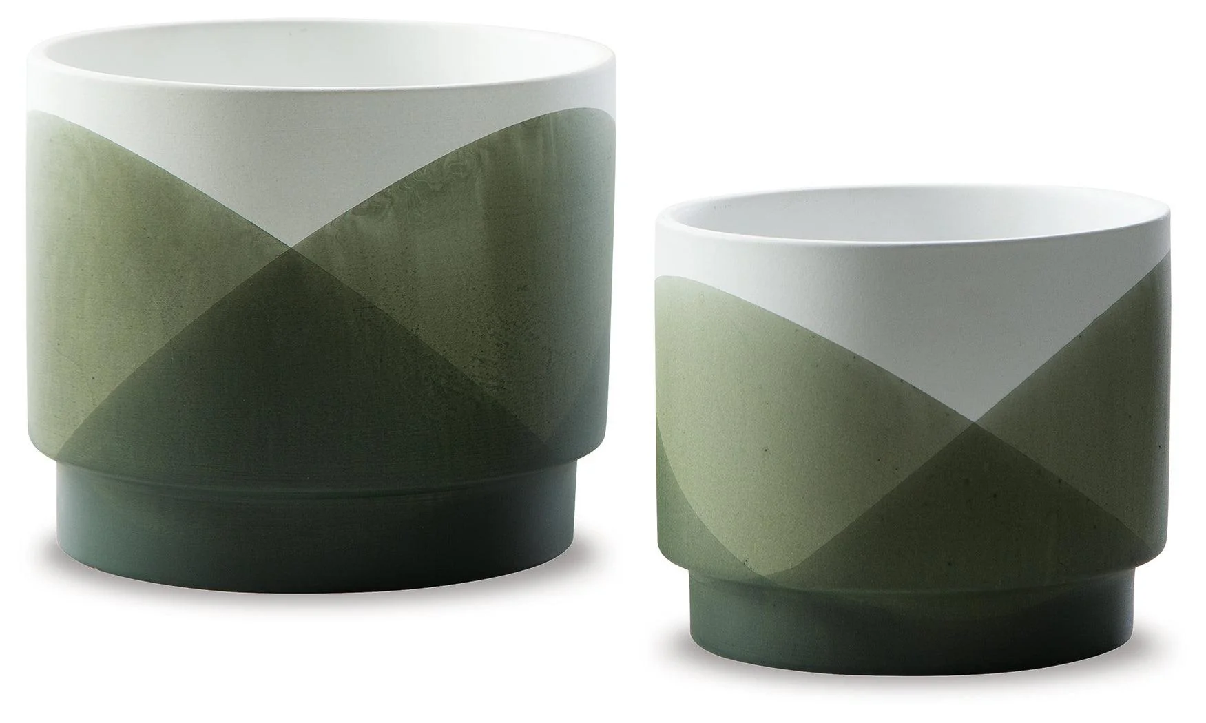 Ardenridge Green White Planter (Set of 2) - Image 2