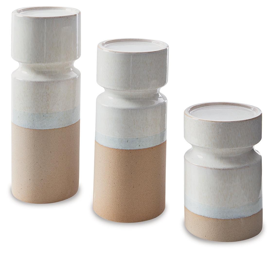 Hurston Ivory Brown Candle Holder (Set of 3) - Image 2