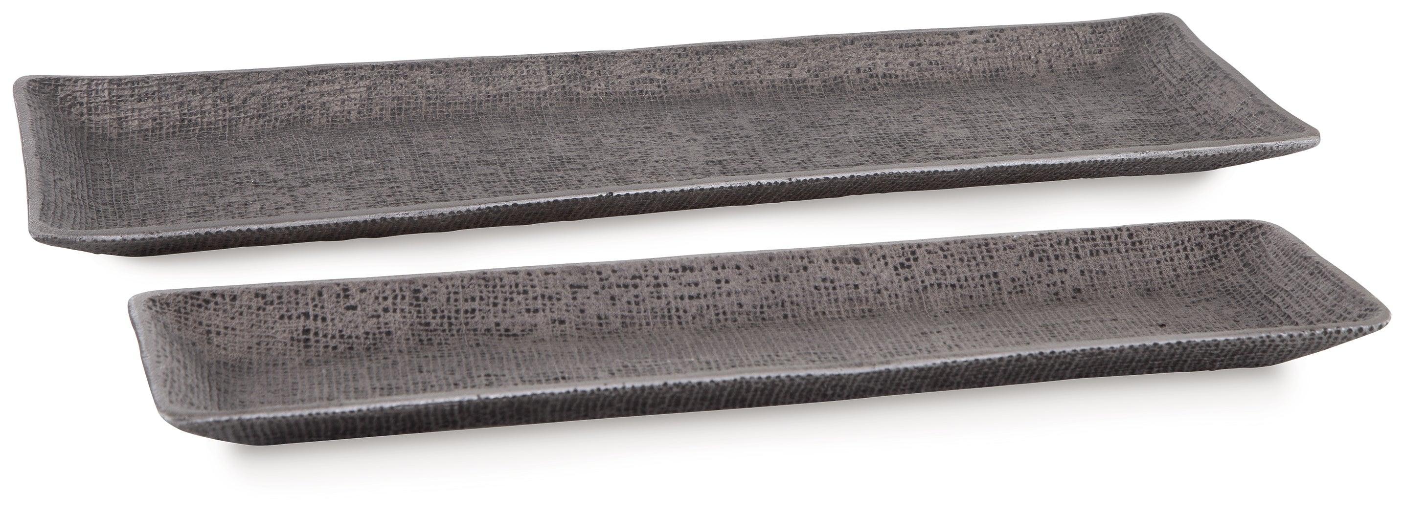 Garekton Pewter Finish Tray (Set of 2) - Image 2