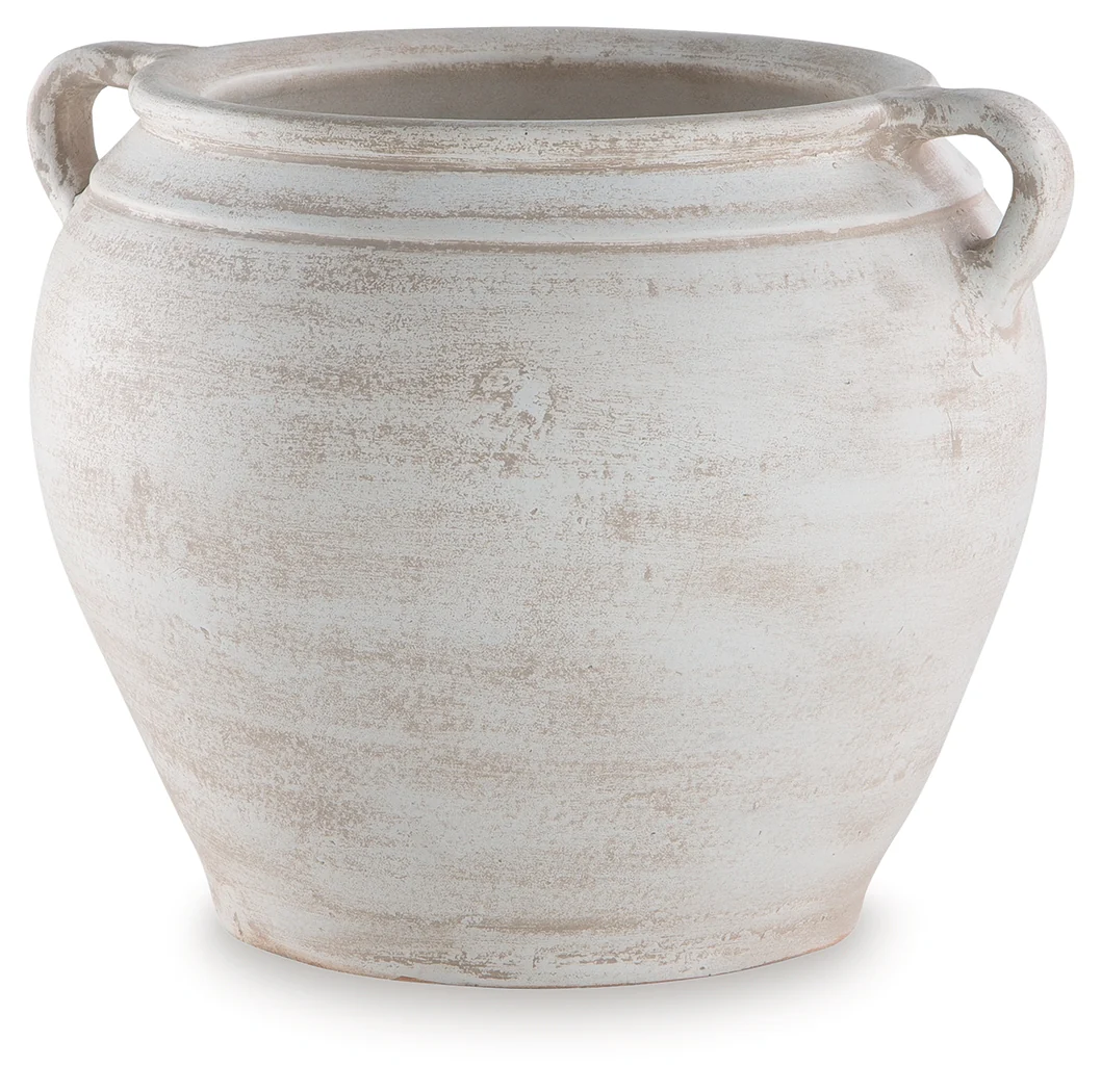Meadie Distressed White Vase - Image 2