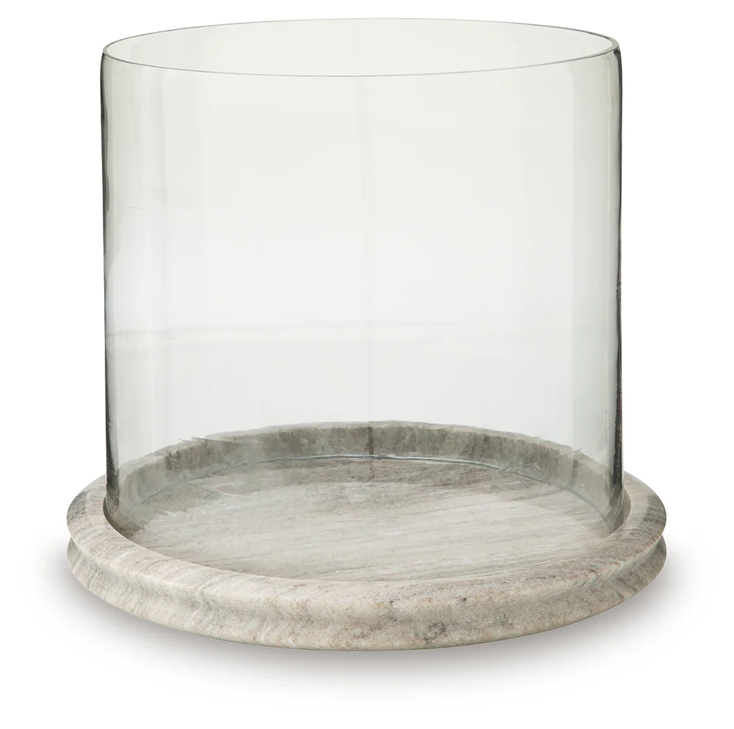 Saskia Clear/Beige Candle Holder - Image 2