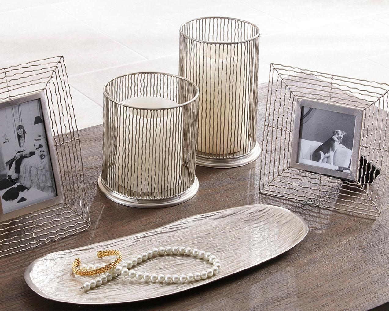 Dympna Silver Finish Accessory Set (Set of 5)