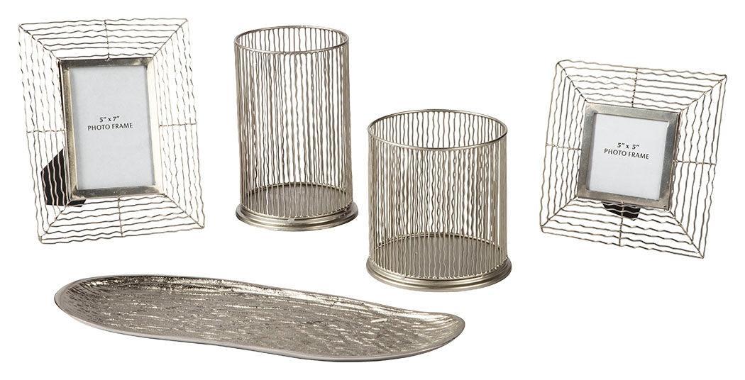 Dympna Silver Finish Accessory Set (Set of 5) - Image 2