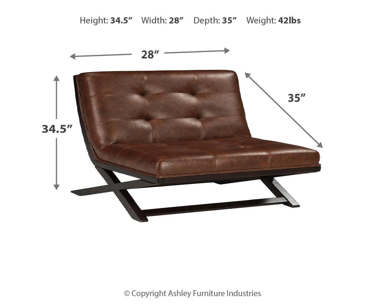 Sidewinder Brown Accent Chair - Image 3