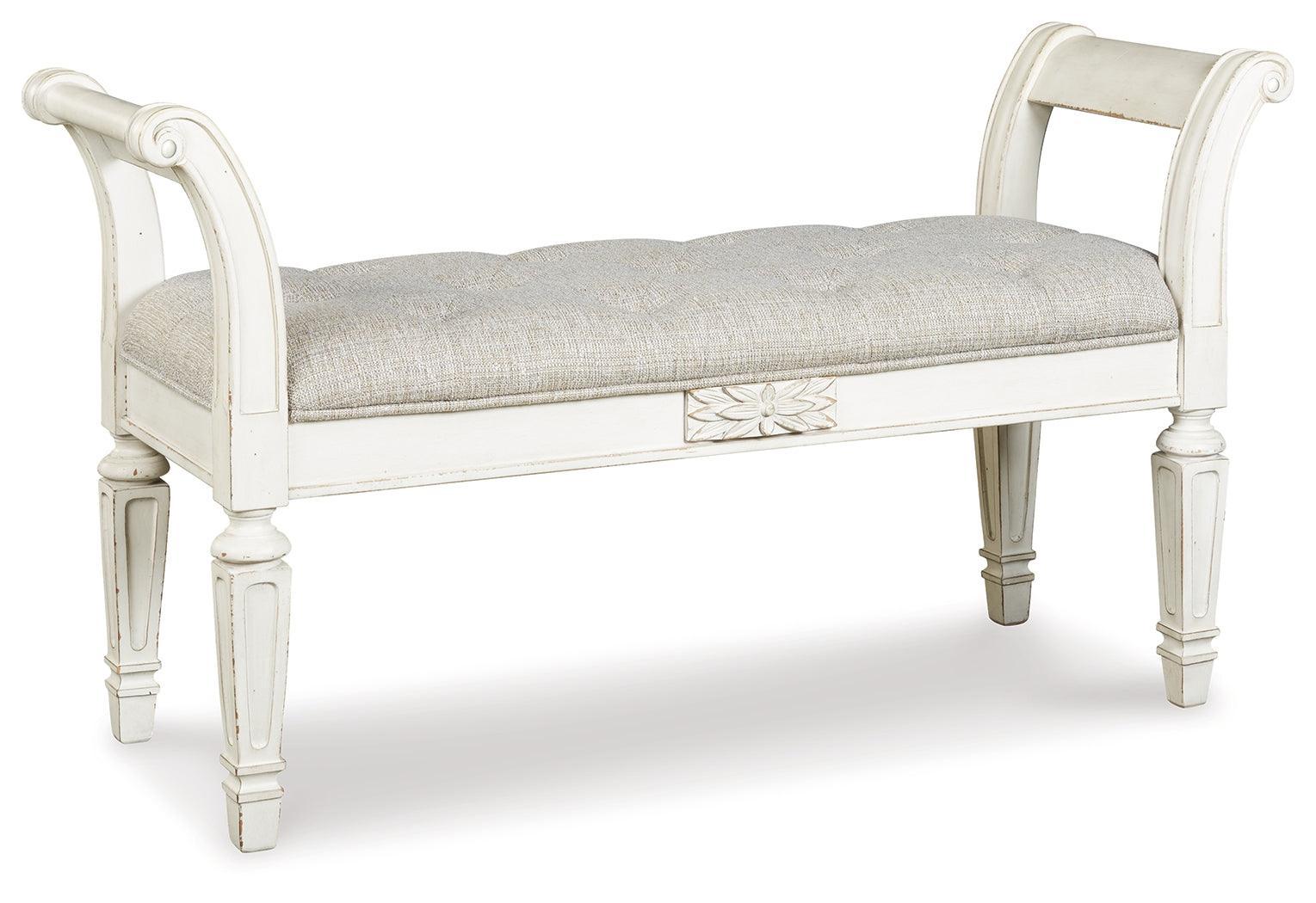 Realyn Antique White Accent Bench - Image 2