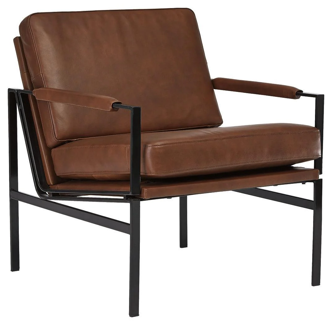 Puckman Brown Silver Finish Accent Chair - Image 2