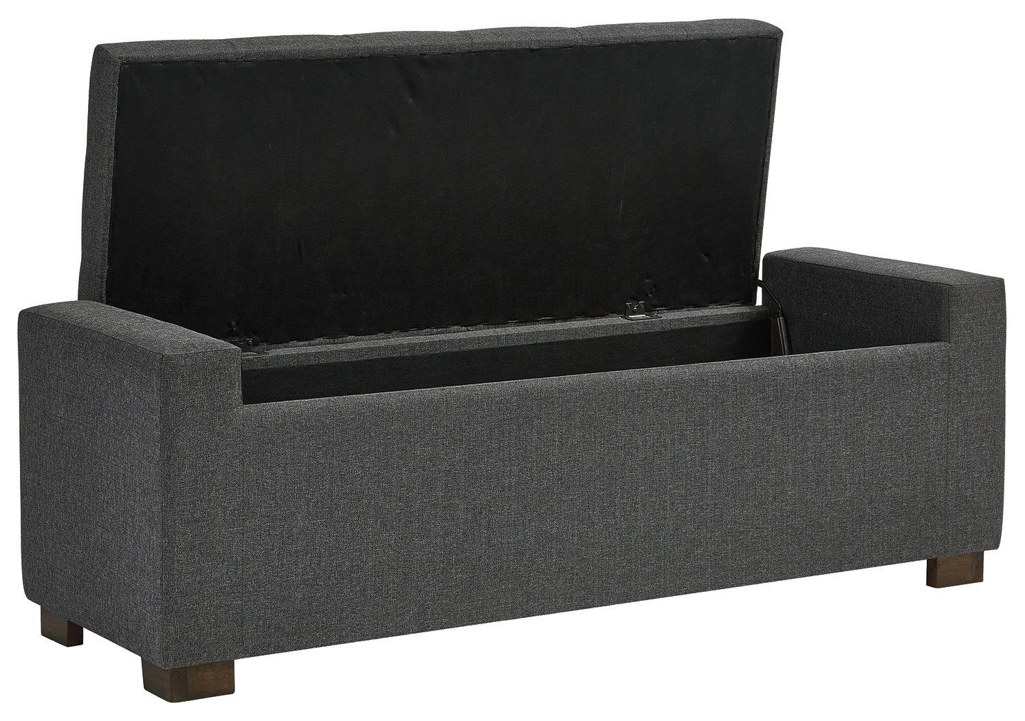 Cortwell Gray Storage Bench - Image 3