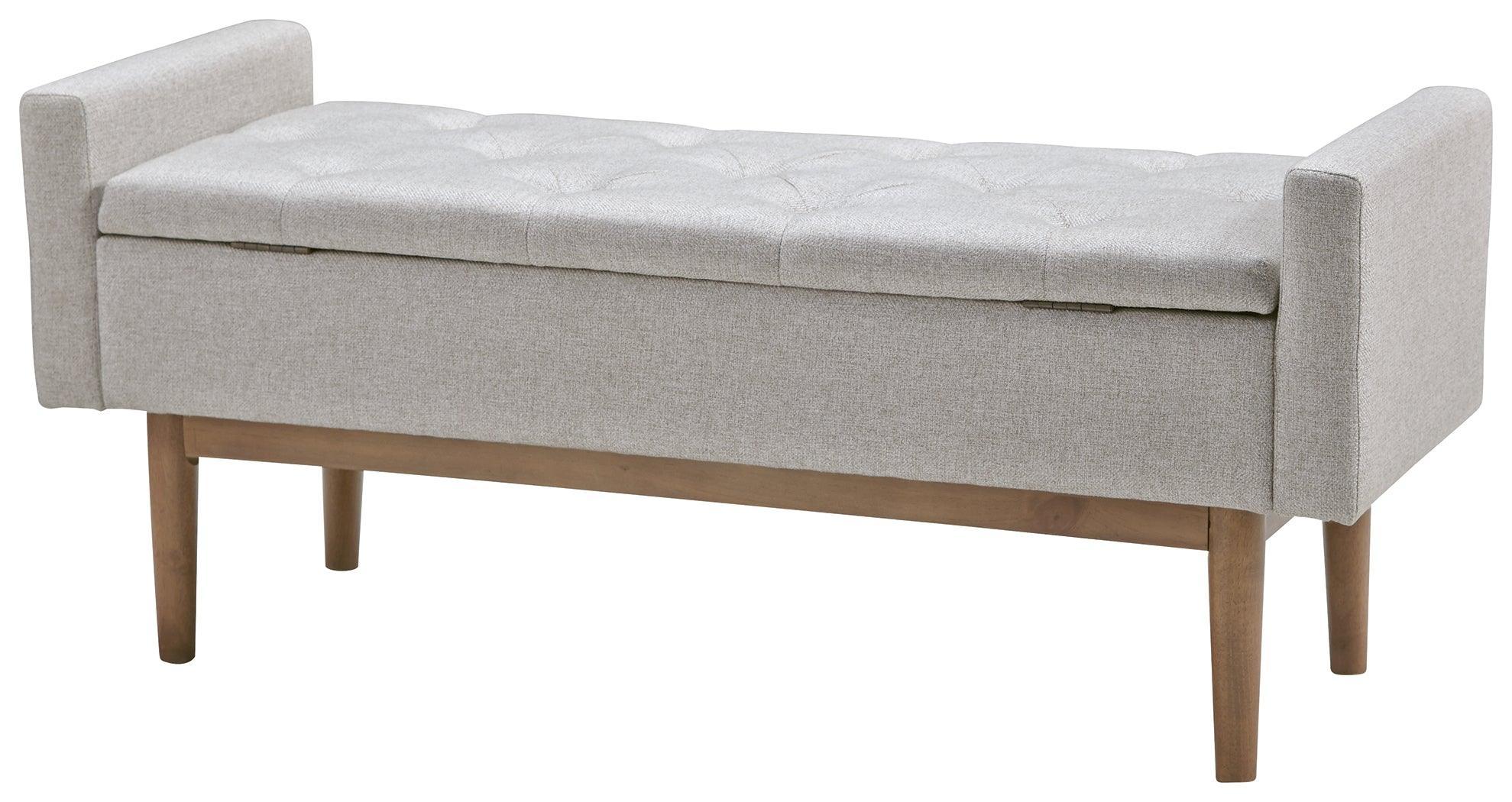 Briarson Beige Brown Storage Bench - Image 3