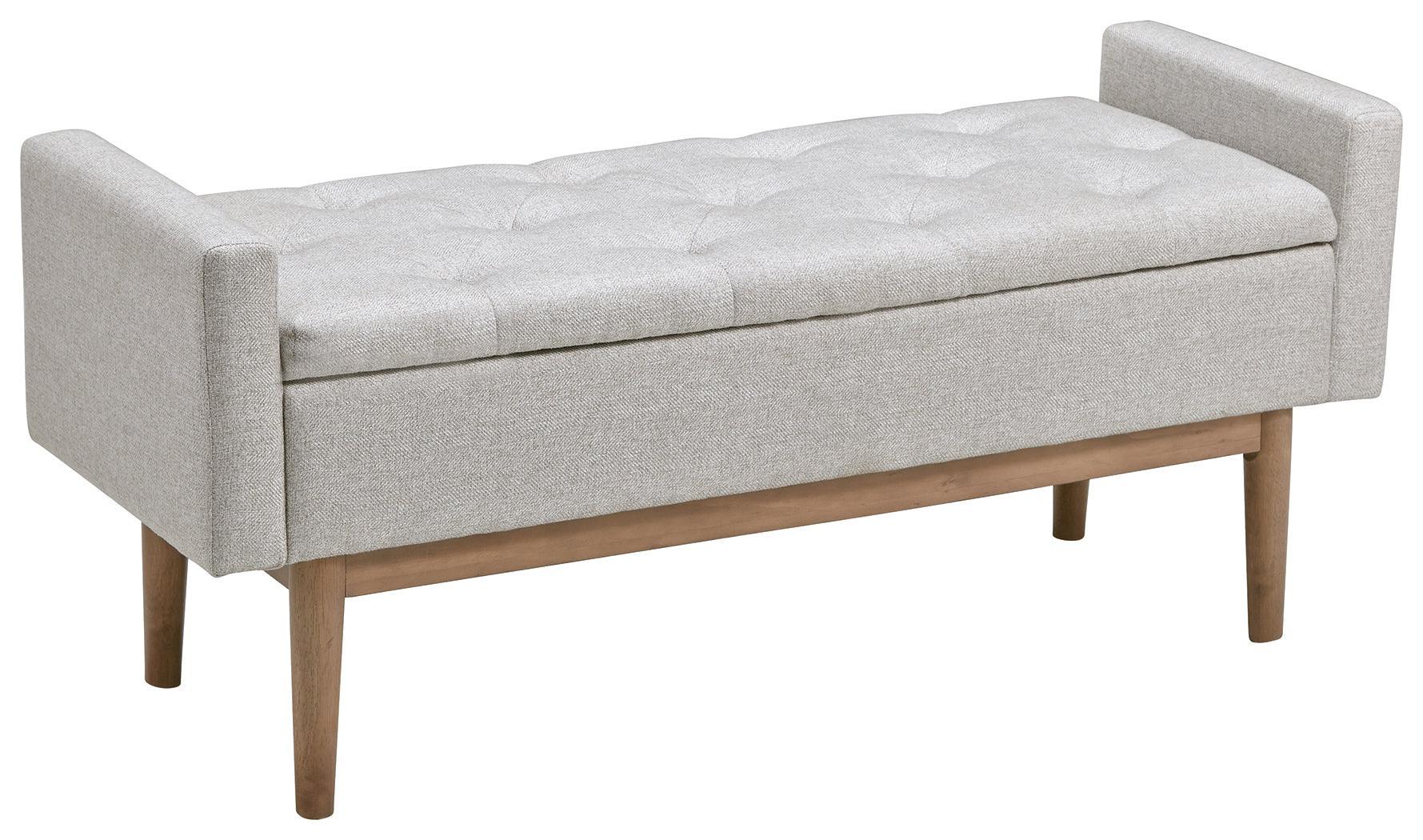 Briarson Beige Brown Storage Bench - Image 2