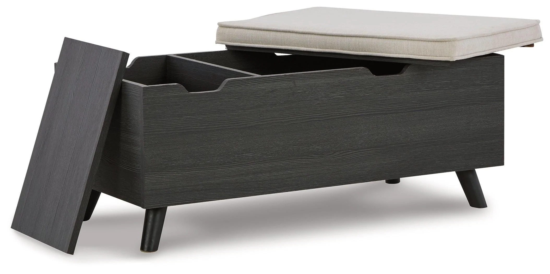 Yarlow Linen Gray Storage Bench - Image 3