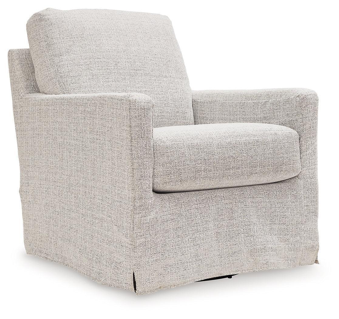 Nenana Next-Gen Nuvella Stone Swivel Glider Accent Chair - Image 2