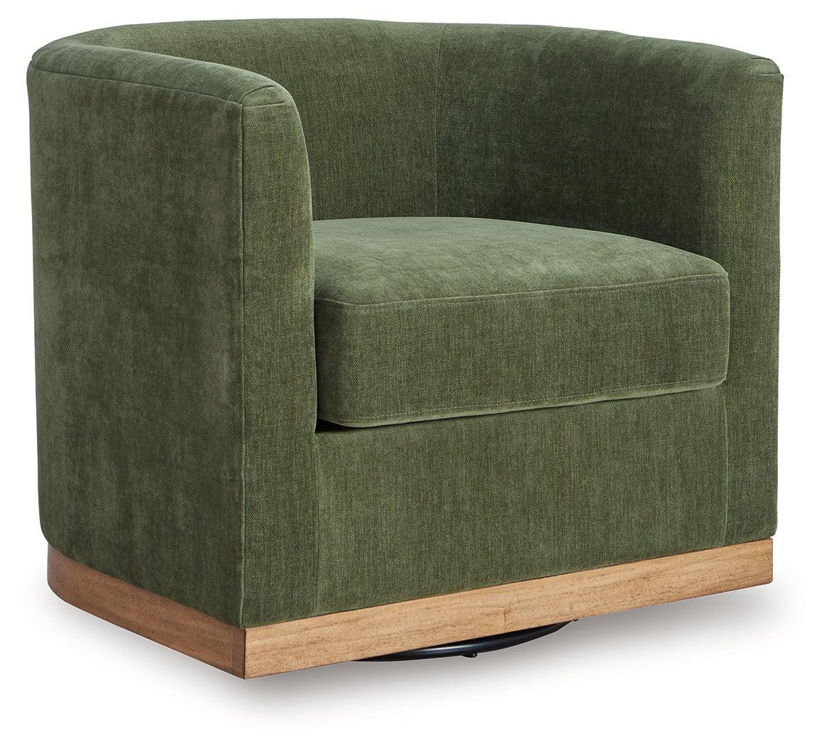Jersonlow Forest Green Swivel Chair - Image 2