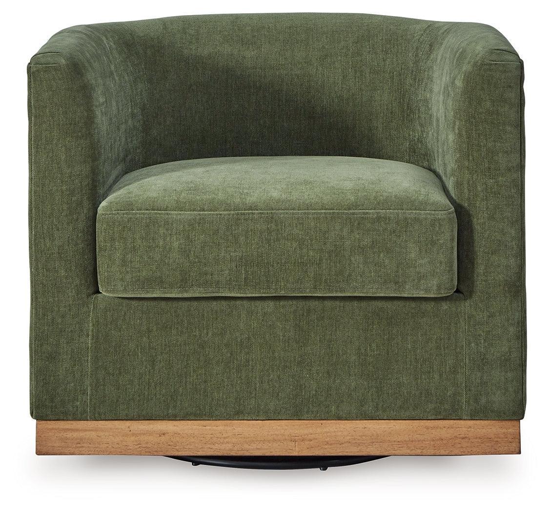 Jersonlow Forest Green Swivel Chair - Image 3
