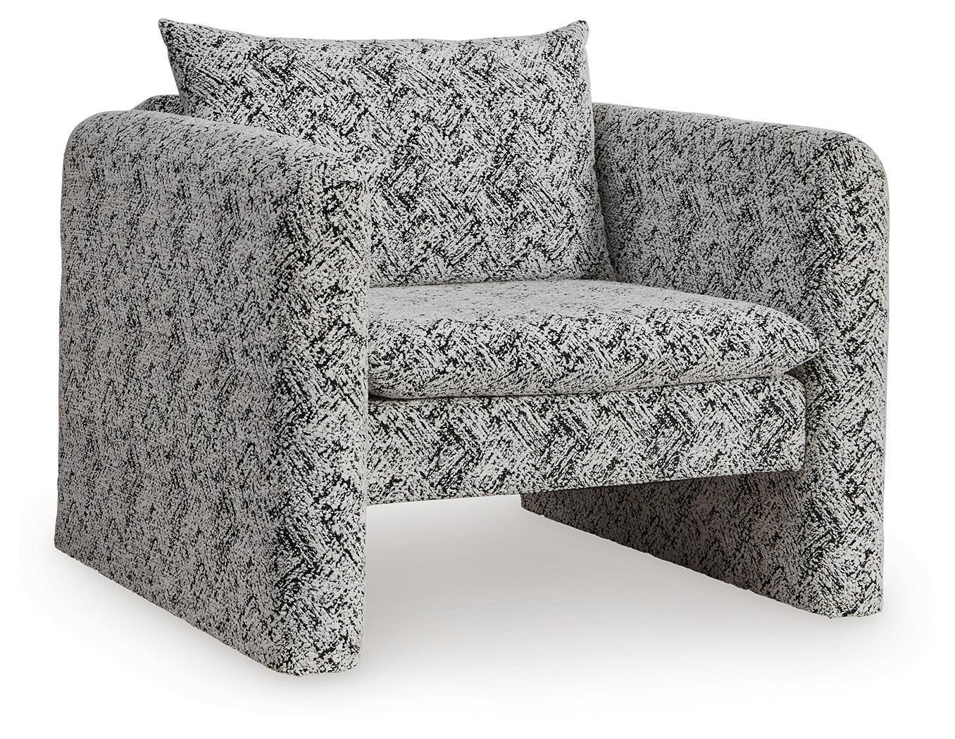 Kenbell Black/White Accent Chair - Image 2