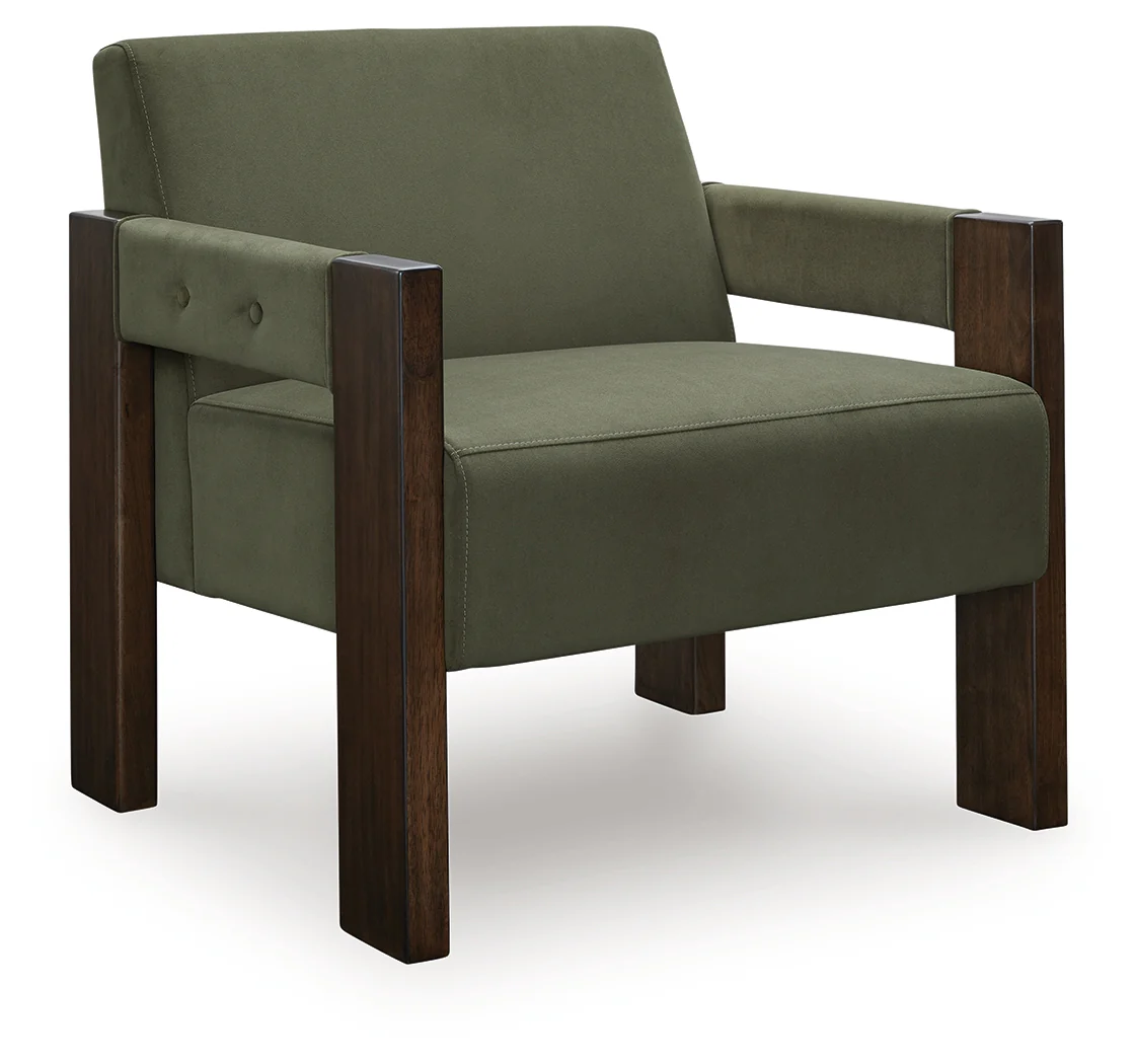 Adlanlock Olive Velvet Accent Chair - Image 2