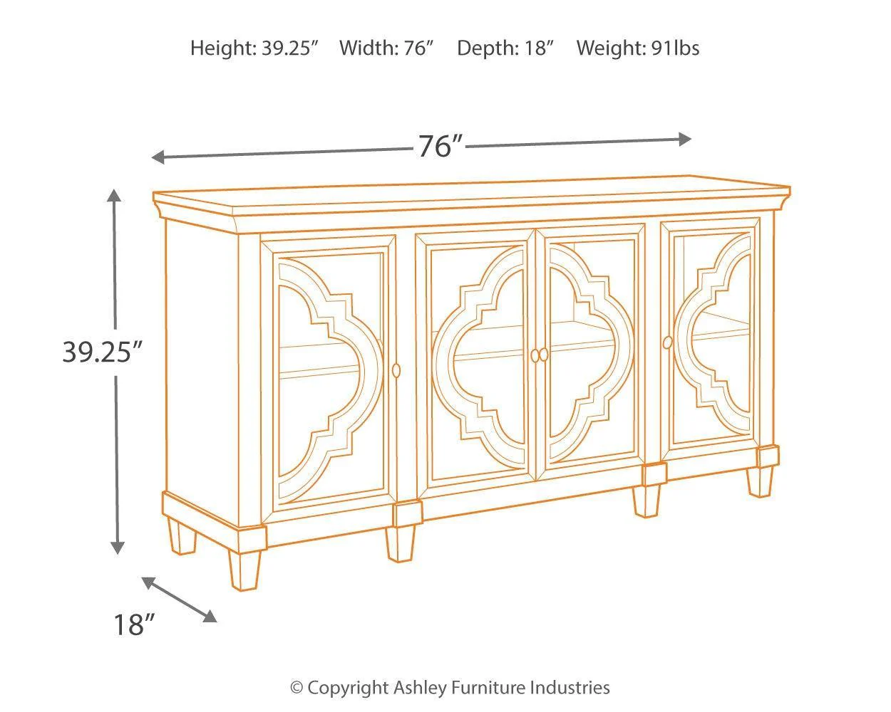 Fossil Ridge Gray Accent Cabinet - Image 3