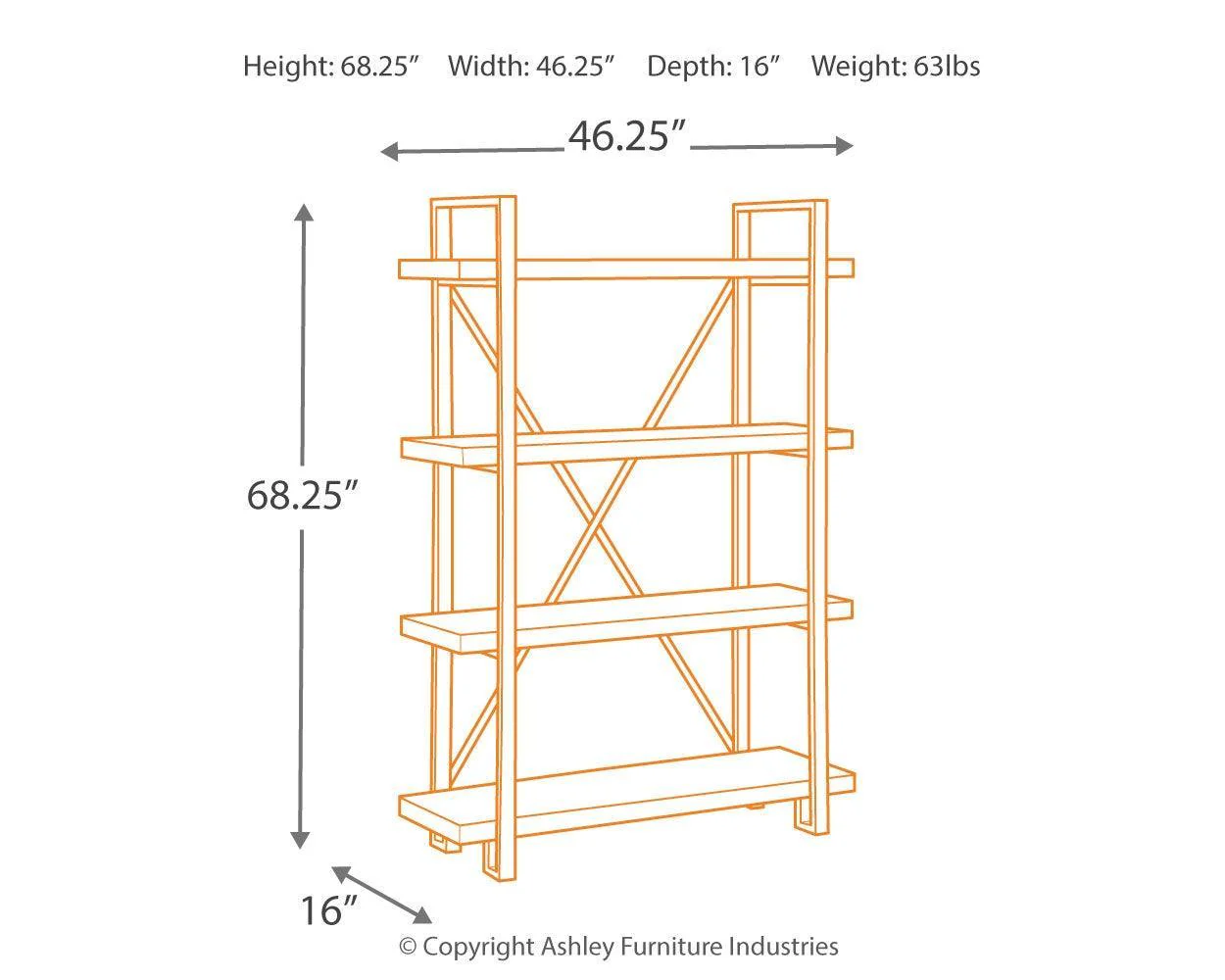 Forestmin Brown Black Bookcase - Image 3
