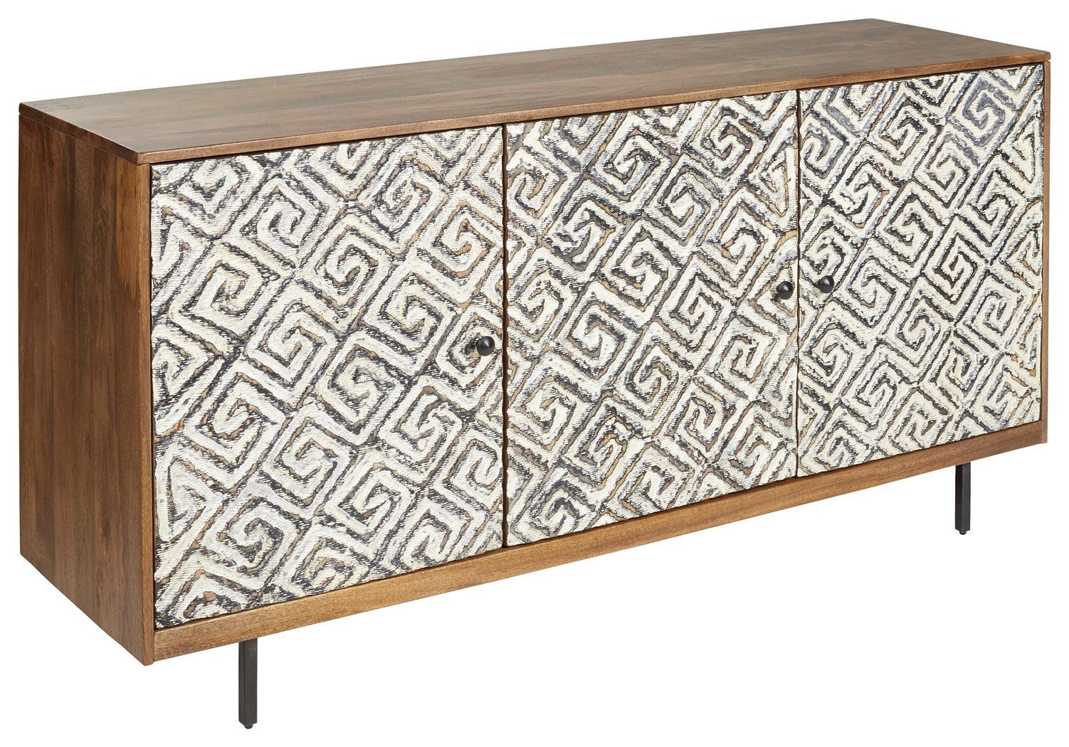 Kerrings Brown Black White Accent Cabinet - Image 2