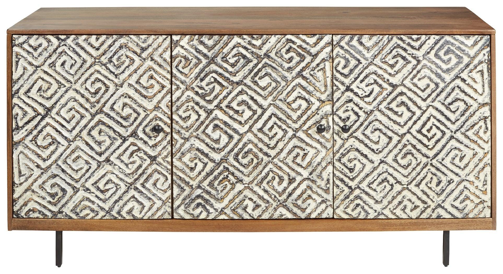 Kerrings Brown Black White Accent Cabinet - Image 3