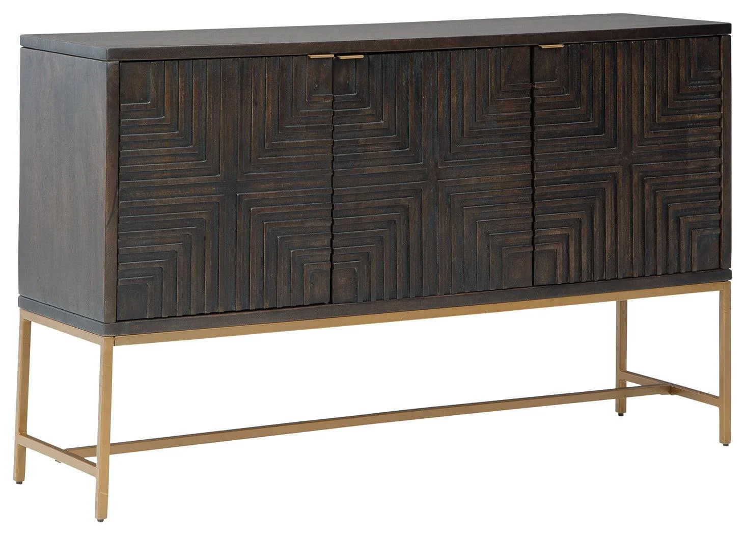 Elinmore Brown Gold Finish Accent Cabinet - Image 2