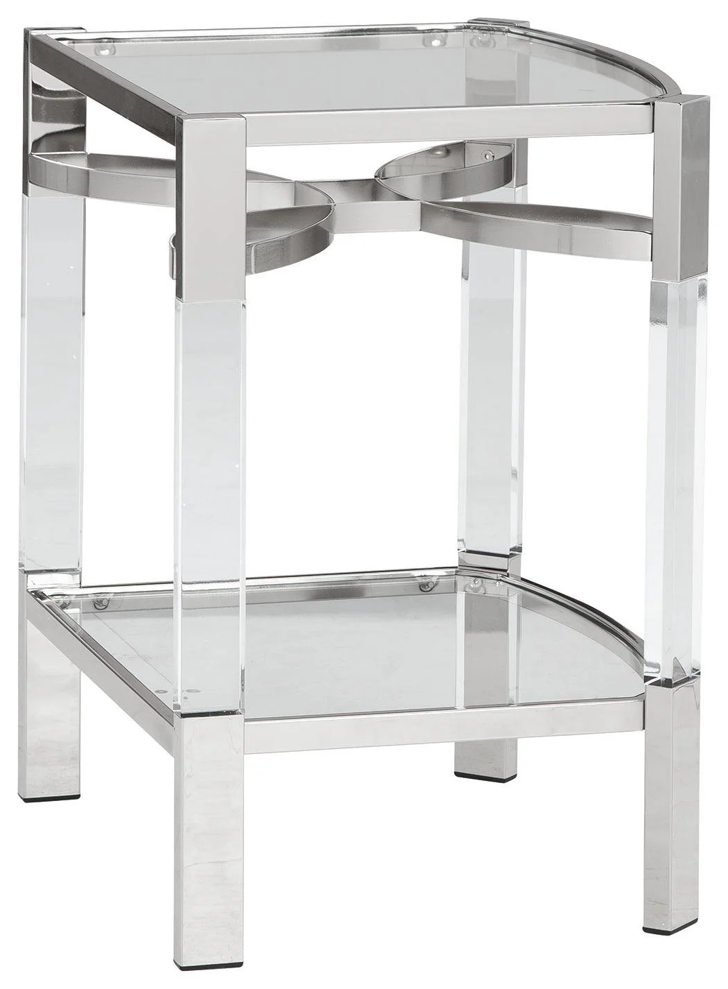 Chaseton Clear Silver Finish Accent Table - Image 3